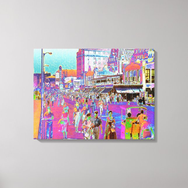 Lienzo Vintage 50 Atlantic City Boardwalk Retro Popart (Anverso)
