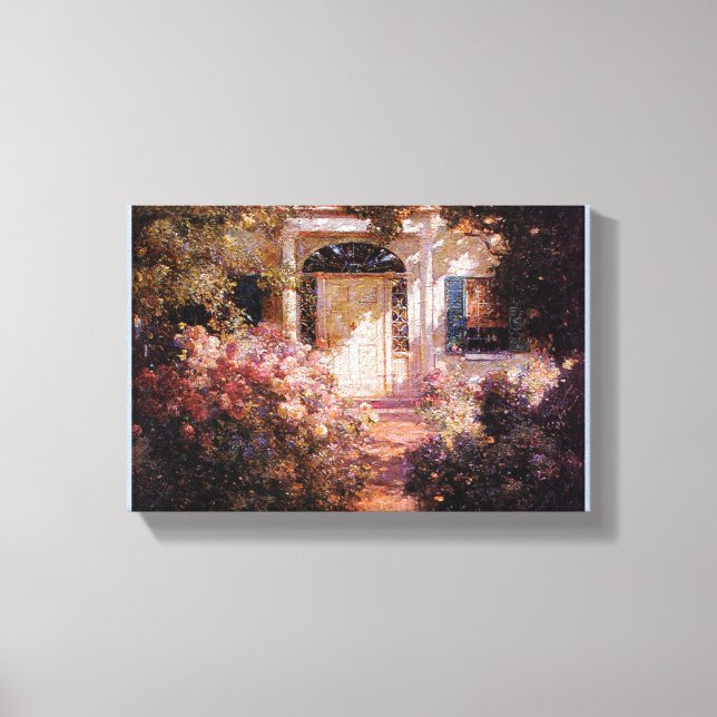 Lienzo Vintage Abbott Fuller Grave Puerta y Jardín (Anverso)