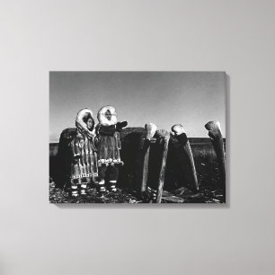 Lienzo Vintage Alaska Fraude eskimo arctic sod igloo