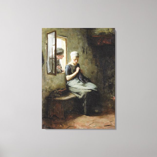 Lienzo Vintage Albert Neuhuys Fishermans Courship (Anverso)