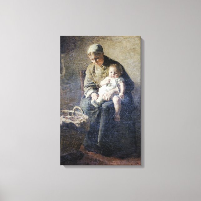 Lienzo Vintage Albert Neuhuys Madre e hijo (Anverso)