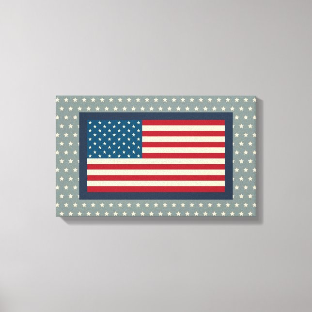 Lienzo Vintage American Flag Art Canvas Print (Anverso)
