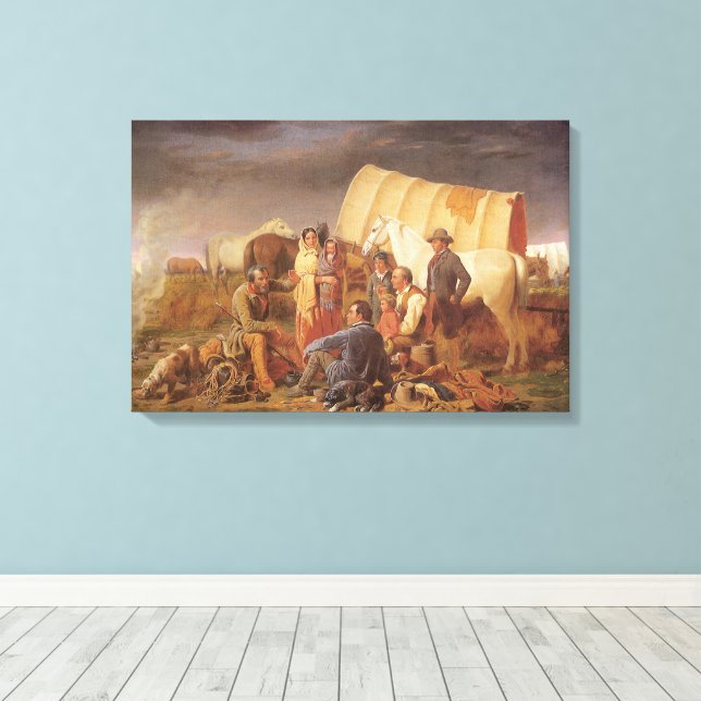 Lienzo Vintage American West, consejos de Ranney sobre la (Insitu (piso de madera))