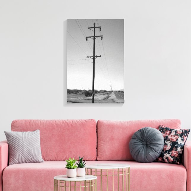 Lienzo Vintage Arizona Powerlines (Insitu (Sala de estar))