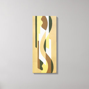 Lienzo Vintage Art Deco Jazz Curve Patrón de colores otoñ