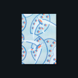 Lienzo Vintage Art Deco Jazz Pochoir Aves Patrón animal<br><div class="desc">Patrón de pochoir de jazz de arte de ilustracion vintage deco por Serge Gladky de Fleurs, ediciones "Synth" Paris, 1929. El pochoir es una técnica de esténcil común en pinturas surrealistas. Un bonito diseño moderno con aves exóticas volando por el cielo azul. Los triángulos naranjas con círculos acentúan el patrón....</div>