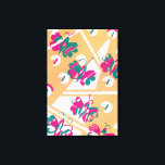 Lienzo Vintage Art Deco Jazz Pochoir Jardín Butterflies<br><div class="desc">Diseño de fondo de fondo de fondo de ilustracion vintage art deco jazz pochoir de Serge Gladky de Nouvelles Compositions Decoratives, París, 1929. El pochoir es una técnica de esténcil común en pinturas surrealistas. Un diseño cubista elegante y de moda con mariposas en hermosos colores primaverales de rosa brillante y...</div>