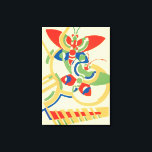 Lienzo Vintage Art Deco Jazz Pochoir Jardín Butterflies<br><div class="desc">Diseño de fondo de fondo de fondo de ilustracion vintage art deco jazz pochoir de Serge Gladky de Nouvelles Compositions Decoratives, París, 1929. El pochoir es una técnica de esténcil común en pinturas surrealistas. Un diseño cubista elegante y de moda con mariposas de formas geométricas y hermosos colores primaverales de...</div>