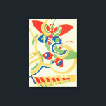 Lienzo Vintage Art Deco Jazz Pochoir Jardín Butterflies<br><div class="desc">Diseño de fondo de fondo de fondo de ilustracion vintage art deco jazz pochoir de Serge Gladky de Nouvelles Compositions Decoratives, París, 1929. El pochoir es una técnica de esténcil común en pinturas surrealistas. Un diseño cubista elegante y de moda con mariposas de formas geométricas y hermosos colores primaverales de...</div>