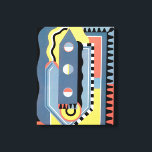 Lienzo Vintage Art Deco Pochoir Jazz Patrones Geométricos<br><div class="desc">Patrón de pochoir de arte de ilustracion vintage de Georges Valmier de la colección Decors et Couleurs, 1930. El pochoir es una técnica de esténcil común en pinturas surrealistas. Un moderno diseño cubismo con una variedad de formas geométricas y colores. Este patrón incluye un instrumento de escritura que se asemeja...</div>
