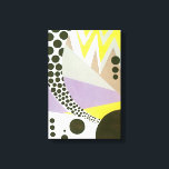 Lienzo Vintage Art Deco Pochoir Jazz Patrones Geométricos<br><div class="desc">Ilustracion vintage arte deco pochoir patrón por Yvonne Bouchard c 1930. El pochoir es una técnica de esténcil común en pinturas surrealistas. Diseño cubismo moderno con formas geométricas y colores. Líneas de zigzag y círculos de puntos de polka.</div>