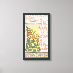 Lienzo Vintage Art Nouveau, ensenado con flores de Columb