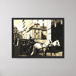 Lienzo Vintage Austria Viena Dreimaderlhaus Fiaker
