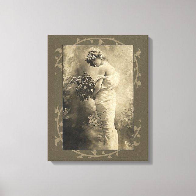 Lienzo Vintage Beauty with cut flowers (Anverso)