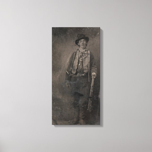 Lienzo Vintage Billy the Kid Old West Outlaw (Anverso)
