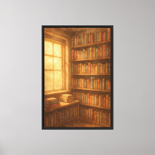 Lienzo Vintage Bookshop Watercolor