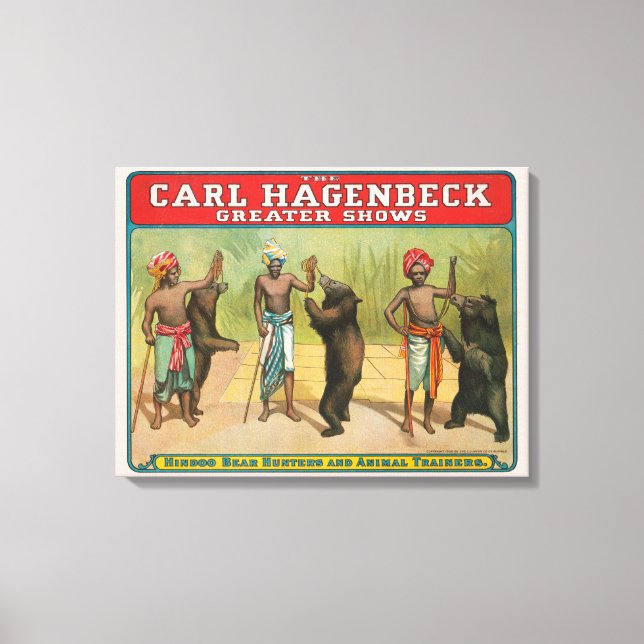 Lienzo Vintage Carl Hagenbeck Circus Poster (Anverso)