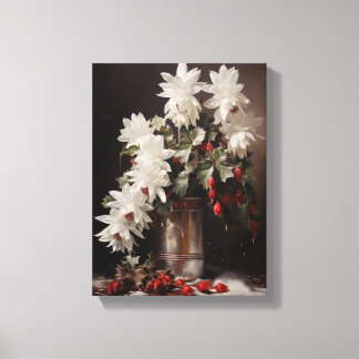 Lienzo Vintage Christmas Cactus Stretched Canvas Wall Art