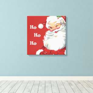 Lienzo Vintage Christmas, Jolly Santa Claus Winning