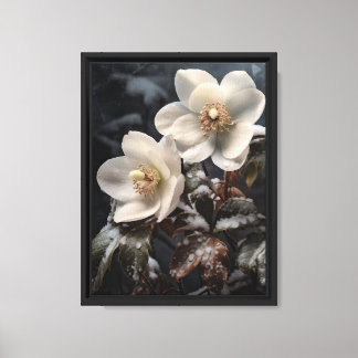Lienzo Vintage Christmas Rosa (Hellebore) Stretched Canva