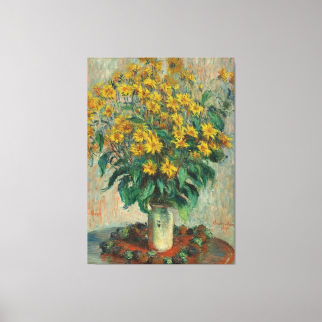 Lienzo Vintage Claude Monet Jerusalem Artichokes (Anverso)