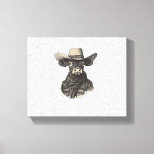 Lienzo Vintage Cowboy Cow Shirt - Western Cow