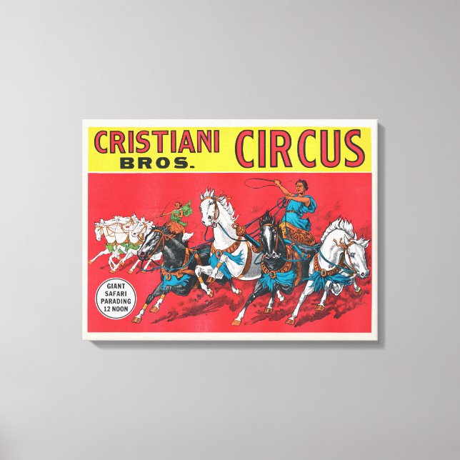 Lienzo Vintage Cristiani Brothers Circus Poster (Anverso)