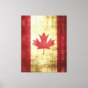 Lienzo Vintage de bandera de Canadá