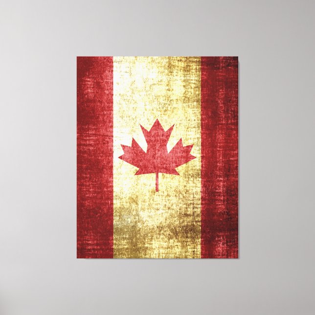 Lienzo Vintage de bandera de Canadá (Anverso)