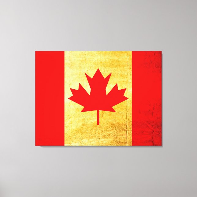 Lienzo Vintage de bandera de Canadá 2 (Anverso)