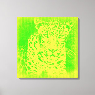 Lienzo Vintage de Leopardo Verde