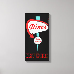 Lienzo Vintage Diner Rótulo Canvas