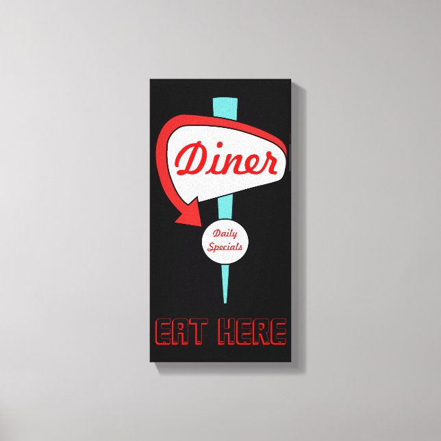 Lienzo Vintage Diner Rótulo Canvas (Anverso)