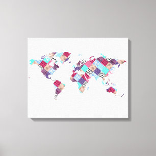 Lienzo Vintage Ethnic World Map