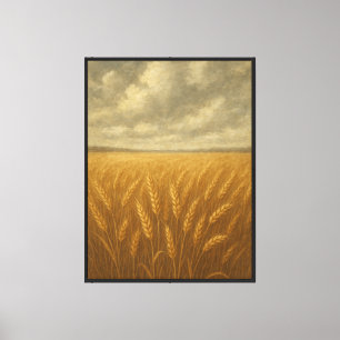 Lienzo Vintage Farmhouse Golden Wheat Field Canvas