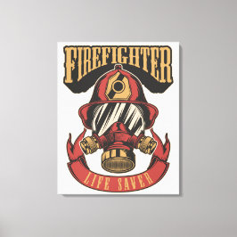 Lienzo Vintage Firefighter Helmet Canvas Print