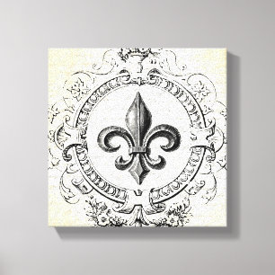 Lienzo Vintage Fleur de Lis