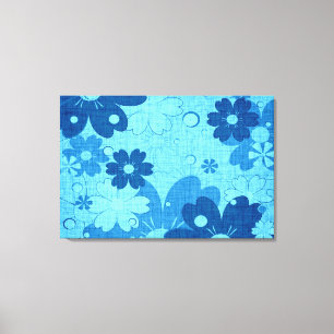 Lienzo Vintage floral azul