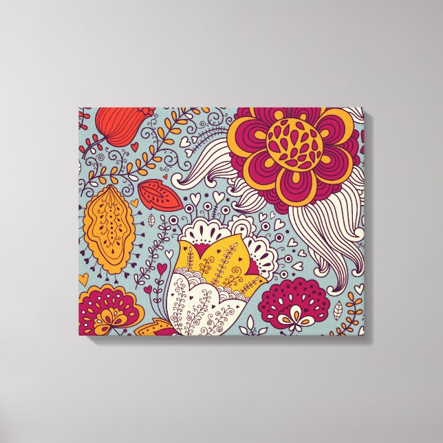 Lienzo Vintage Floral Elegante Fondo (Anverso)