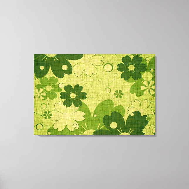 Lienzo Vintage floral verde (Anverso)