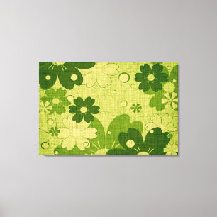 Lienzo Vintage floral verde