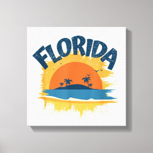 Lienzo Vintage Florida Retro Tee Design Sunshine