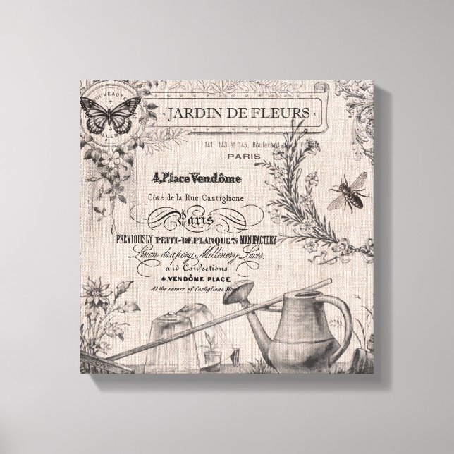 Lienzo Vintage French Garden (Anverso)