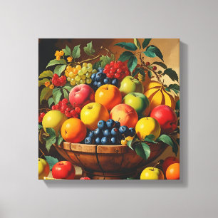 Lienzo "Vintage Fruit Basket Wall Art