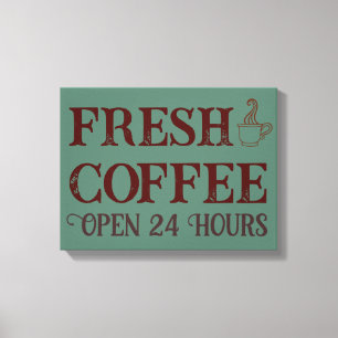 Lienzo Vintage Green Coffee Shop Diner Rótulo Art