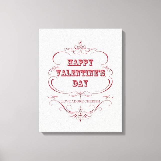 Lienzo Vintage Happy Valentine Day (Anverso)