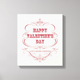Lienzo Vintage Happy Valentine Day
