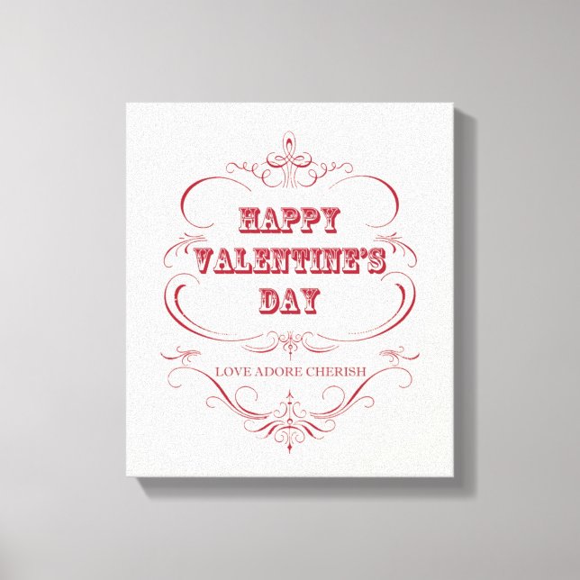 Lienzo Vintage Happy Valentine Day (Anverso)