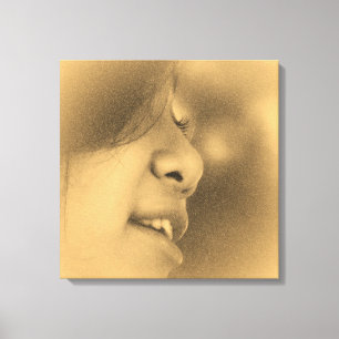 Lienzo Vintage Hermoso Chica Vestuario