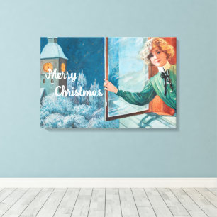 Lienzo Vintage Jenny Nyström Personalizado Feliz Navidad